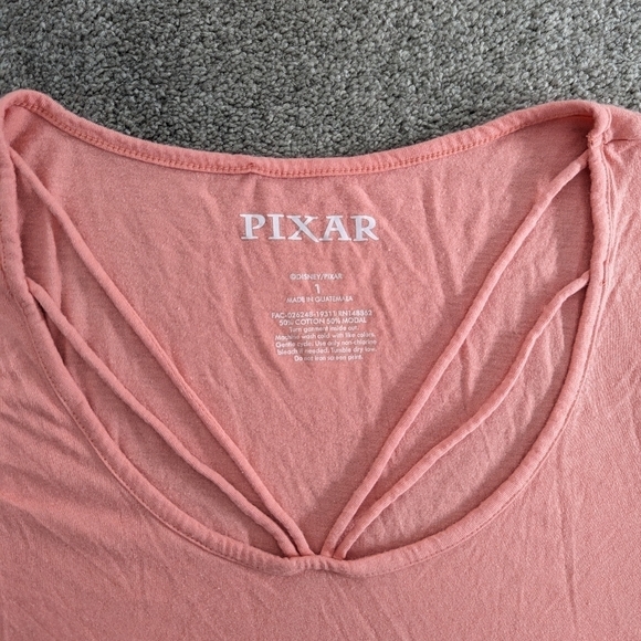 TORRID Disney Pixar Disney Up Coral Strappy Scoop Neck Tshirt Top Size 1 - Picture 2 of 14